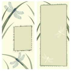 Vertical Greeting Card with Dragonflies