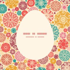 Vector abstract decorative circles Easter egg sillhouette frame card template N3