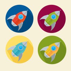 Vector rocket icons set