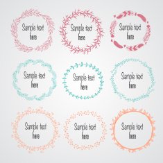 Hand drawn set of wreaths N5