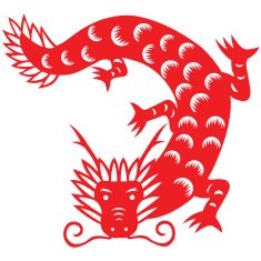 Paper cut dragon