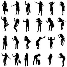 Vector silhouette of woman N435