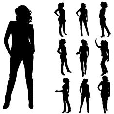 Vector silhouette of a woman N1886