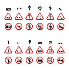 Set Of Prohibition Signs Vector Illustration N6