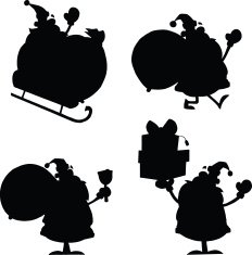 Collection of Silhouette Santa Claus