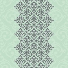 Vector seamless turquoise frame border in damask baroque style