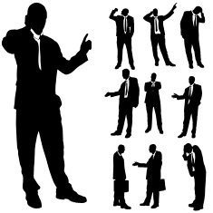Vector silhouette of business people N106