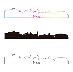 Nice skyline linear style with rainbow