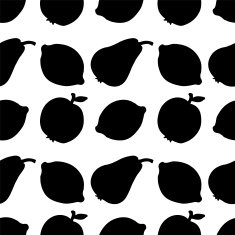 Seamless pattern with silhouettes fruits N3