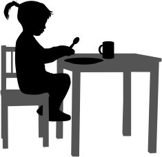 Girl eaten at the table N2
