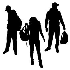 Vector Silhouette Of People N788