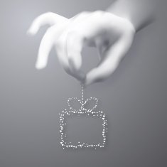 Human hand holding a gift N2