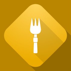 Vector icon of Fork with a long shadow