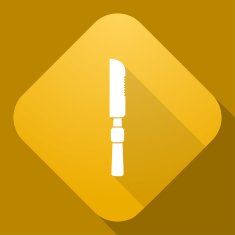 Vector icon of Knife with a long shadow