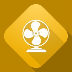 Vector icon of Fan with a long shadow