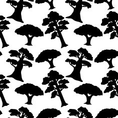 Seamless pattern with trees in black and white N2