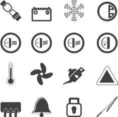 Silhouette Car Dashboard icons N2