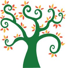 Cartoon Big Tree With Colorful Leafs
