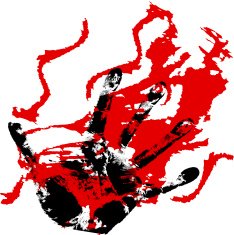 bloody hand prints
