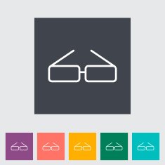 Glasses single flat icon N2