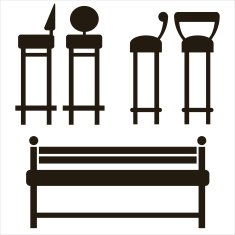 furniture icons isolated on white background N3