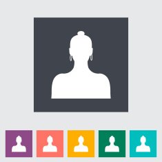 Female avatar flat single icon N3