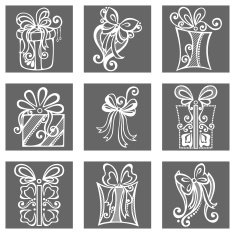Set of Ornamental Holiday Gifts