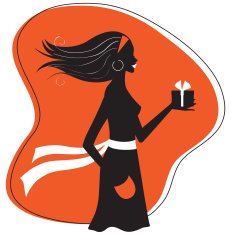 Silhouette of a woman with gift N2