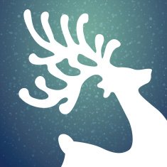 reindeer winter background stars and snow N2