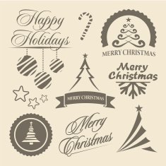 Christmas and New Year symbols design elements