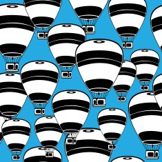seamless pattern balloons on blue background