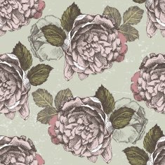 Retro-styled floral seamless