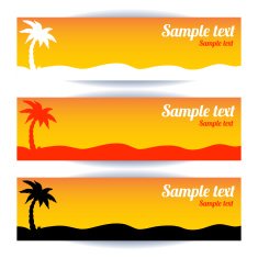 Coconut palm banners set N2
