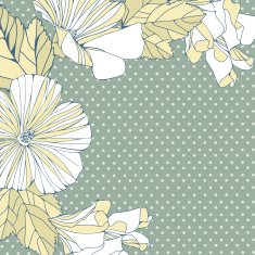 Decorative card with abstract hibiscus flowers in delicate colors N2