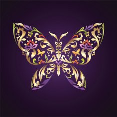 abstract beautiful butterfly with delicate ornate pattern
