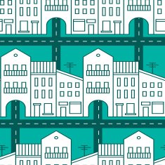 Seamless pattern with houses and streets N5
