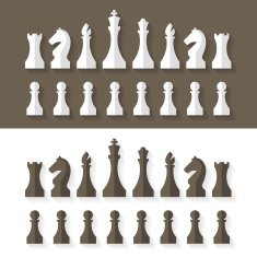 Chess pieces flat design style