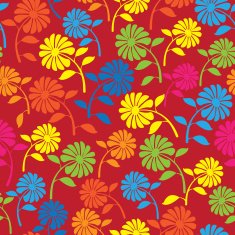 colorful wild flowers seamless pattern
