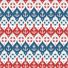 Retro Seamless Pattern in Marine Style