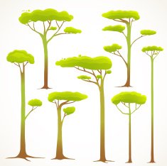 Cartoon Trees Collection Drawing