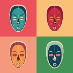 Set of colorful love ethnic masks N2