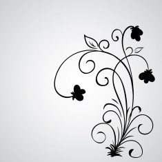 Hand drawn vector swirl flower elements N9