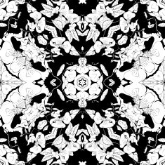 Seamless pattern with floral ornament monochrome