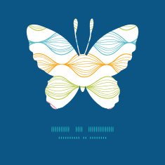 Vector colorful horizontal ogee butterfly silhouette pattern frame