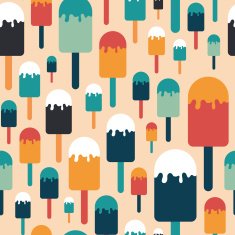 Seamless pattern with colorful ice cream on a stick N2
