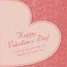 Valentine's card with big heart pink N2