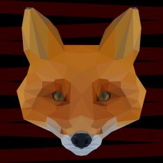 Abstract polygonal geometric triangle ginger fox background