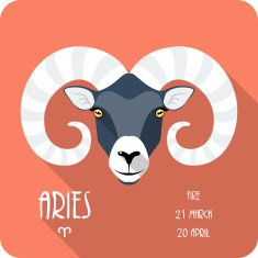 Zodiac sign Aries icon flat design