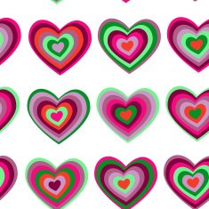 purple green heart on white background Valentine's day wedding pattern N2