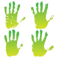 vector collection of eco concept symbolic human's green hands N2